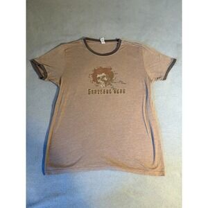 Vintage Grateful Dead T-Shirt Mens Size‎ XL Brown Short Sleeve Ringer Shirt